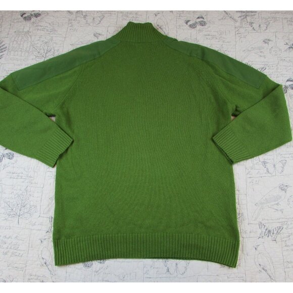 Beretta Classic Half Zip Green Wool Bld hunting Sweater Size XL Made iItaly - Picture 2 of 7
